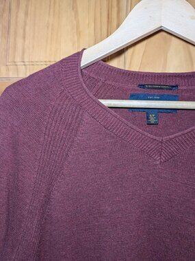Lucky Brand Welterweight V-Neck Sweater Burgundy Men's S